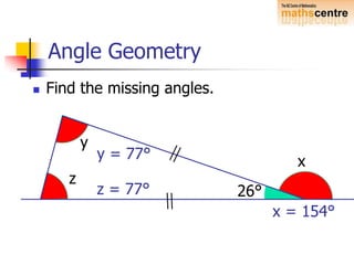 Rule 15The sum of the interior angles of a polygon is (n – 2) × 180˚