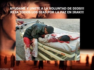 AYUDAME Y UNETE A LA VOLUNTAD DE DIOS!!! REZA TODOS LOS DIAS POR LA PAZ EN IRAK!!! 
