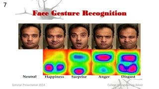 Face Gesture Recognition
Seminar Presentation 2014 College of Engineering Adoor
7
 