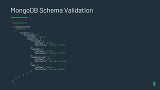 MongoDB Schema Validation
 