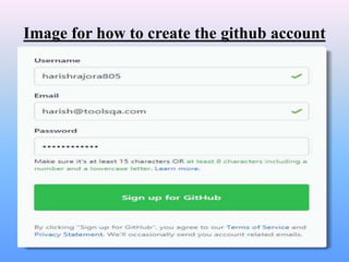 Image for how to create the github account
 