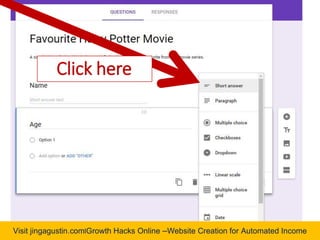 Visit jingagustin.com|Growth Hacks Online –Website Creation for Automated Income
Click here
 