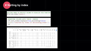 # Sorting by index
 