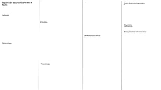 Definición
Esquema De Vacunación Del Niño Y
Adulto
Epidemiología
ETIOLOGIA
Fisiopatología
Manifestaciones clínicas:
-
Estudios de gabinete e imagenológicos
A-
Manejo y tratamiento en Consulta externa
-
-
Diagnóstico:
Clinica+ EGO
 