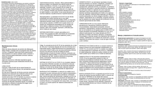 Manifestaciones clínicas:
COMÚN
fiebre tos disnea alteración del sentido del olfato/gusto
fatiga mialgia o artralgia dolor de garganta dolor de cabeza
rinorrea o congestión nasal estornudos expectoración
dolor/opresión en el pecho malestar mareo confusión o
delirio síntomas gastrointestinales síntomas cutáneos
sintomas oculares
POCO COMÚN
signos de neumonía o dificultad respiratoria aguda
hemoptisis síntomas audio-vestibulares lesiones de la
mucosa bucal
LONG-COVID
Pulmonar: Hasta 30-50% de los sobrevivientes de
COVID-19 experimentan disnea y tos persistentes durante
dos a tres meses.
Se cree que el desarrollo de fibrosis pulmonar acelerada
después de la resolución de la infección activa es por
citocinas como la IL-6 y el factor de crecimiento
transformante beta (TGF-B).También se produce un edema
pulmonar que llena los espacios alveolares con la
formación de membranas hialinas, compatible con el
síndrome de dificultad respiratoria aguda. Es posible ver
este edema e infiltrado en estudios de imagen como
opacidades en vidrio despulido
FISIOPATOLOGÍA LONG COVID
Los probables mecanismos fisiopatológicos que explican el desarrollo
de los síntomas a largo plazo son la persistencia viral, alteraciones
inmunológicas e inflamación, secuelas esperadas de una enfermedad
crítica y cambios fisiopatológicos específicos de la enfermedad aguda
en cada sistema. Algunas personas siguen siendo positivas a la PCR
del SARS-CoV-2 mediante frotis nasofaríngeos semanas después de la
recuperación, también se han encontrado rastros de ARN viral en
muestras fecales, esto sugiere una persistencia, replicación y migración
del virus. La persistencia del SARS-CoV-2 implica una exposición
crónica de superantígenos al hospedero, lo cual conduce a un estado
de inflamación sistémica causando alteraciones tisulares locales,
diseminadas y con ello síntomas postinfección.En el plasma de
pacientes con síntomas postagudos, existen niveles elevados de
marcadores de inflamación crónica como IL-17A, factor de células
madre (SCF), IL12p70, IL-1, y de reparación endotelial y angiogénesis,
como la proteína inflamatoria de macrófagos (MIP-1), el factor
neurotrófico derivado del cerebro (BDNF), el factor de crecimiento
endotelial vascular (VEGF), la proteína quimioatrayente de monocitos
(MCP-1) y el factor de crecimiento derivado de plaquetas (PDGF-BB) en
comparación con los controles sanos. Si la enfermedad inicial es
severa, es posible que se desarrolle el síndrome postcuidados
intensivos, definido como el desarrollo de deficiencias o el agravamiento
de las mismas, lo cual empeora el estado de salud física, cognitiva o
mental después de una enfermedad crítica y que persiste más allá de la
hospitalización por cuidados agudos.Finalmente, el SARS-CoV-2 utiliza
como receptor de entrada a la enzima convertidora de angiotensina-2
(ECA2), expresada en el epitelio respiratorio, cardiovascular,
gastrointestinal, urogenital y sistema nervioso central (SNC) y periférico
(SNP),22 lo que lo convierte en el principal mecanismo de lesión en los
sistemas.
Gastrointestinal:anorexia, náuseas, reflujo gastroesofágico y
diarrea se deben a la infiltración de la lámina propia de
células plasmáticas y linfocitos, lo que genera edema en el
estómago, duodeno y recto, aumento de los niveles de
calprotectina fecal, niveles fecales altos de IL-8 y bajos de
IL-10, y disbiosis.También hay expresión elevada de la ECA-2
en tejido hepático y vías biliares, lo que causa elevación de
enzimas hepáticas, hipoalbuminemia e hiperbilirrubinemia.
Neuropsiquiatrico: La expresión de la ECA-2 en las células
endoteliales del cerebro permite que el virus dañe
directamente la barrera hematoencefálica (BHE), la respuesta
inflamatoria también puede causar cambios en la función de
dicha barrera, además, el SARS-CoV-2 puede entrar en el
cerebro por transferencia transináptica por los canales del
nervio óptico y olfatorio,al menos, 23% de los pacientes
reportan, tales como ansiedad, depresión y dificultad para
dormir hasta por seis meses.
SISTEMA ENDOCRINO La lesión pancreática en la
COVID-19 es causada por daño viral directo por la expresión
de ECA-2 y TMPRSS2, inflamación sistémica y local, y
toxicidad por fármacos.
Fatiga: Su prevalencia fue de 52.3% de los pacientes de un total
de 128 a las 10 semanas después del inicio de síntomas de la
enfermedad aguda, independientemente de la gravedad de la
enfermedad inicial.El daño a las neuronas sensoriales olfativas
provoca una reducción del flujo de salida de líquido
cefalorraquídeo a través de la placa cribiforme, causando una
congestión del sistema linfático, el cual promueve la eliminación
de metabolitos del SNC, facilita la distribución de glucosa,
lípidos, aminoácidos, factores de crecimiento y
neuromoduladores.
SISTEMA OLFATIVO:Con la COVID-19, en el epitelio olfatorio,
los leucocitos infiltrantes secretan una variedad de citocinas
proinflamatorias que pueden afectar las neuronas receptoras
olfativas y el nicho de las células madre, alterando tanto las
respuestas odoríferas como la capacidad de regeneración.
REPRODUCTIVO FEMENINO La infección por SARS-CoV-2
representa una gran amenaza para las mujeres embarazadas y
los fetos, debido a que causa partos prematuros, sufrimiento
fetal, ruptura prematura de membranas y cesárea.La ECA-2 se
expresa en el ovario induciendo la secreción de esteroides, el
desarrollo de folículos y maduración de ovocitos, contribuyendo a
la atresia folicular y a la progresión del cuerpo lúteo, por lo tanto,
el ovario y el ovocito podrían ser objetivos potenciales del
SARS-CoV-2.
DERMATOLÓGICO: Las dermatosis reportadas incluyen:
lesiones similares a la varicela y sabañones, causados por
una lesión viral directa por la expresión de ACE-2 en
queratinocitos, glándulas ecrinas y el endotelio, el exantema
morbiliforme secundario a vasculitis linfocítica en respuesta a
las partículas virales en capilares de la piel y lesiones
vasculares como livedo reticularis, púrpura retiforme y
lesiones necróticas ocasionadas por el daño a los capilares
de la piel. Además, el folículo piloso responde a la infección y
eventos estresantes con efluvio anágeno distrófico o efluvio
telógeno, dependiendo de su intensidad, causando alopecia
que se presenta tres meses después de la infección con una
duración aproximada de seis meses.
CARDIOVASCULAR Los virus causan inflamación
pericárdica por mecanismos citotóxicos directos o
inmunomediados, desarrollando pericarditis, derrame
pericárdico y taponamiento, aunque el mecanismo exacto
aún no se ha descrito se ha logrado aislar el SARS-CoV-2 en
líquido pericárdico de pacientes infectados.A su vez, en el
sistema cardiovascular, los niveles elevados de ECA-2
permiten la invasión viral directa, asimismo, la respuesta
inmunológica y citocinas causan una inflamación del músculo
cardiaco, interfiriendo con el sistema de conducción y con la
capacidad de bombeo del corazón, lo que da lugar a arritmias
y paro cardiaco.
REPRODUCTIVO MASCULINO En un estudio reciente se
analizó el semen de nueve pacientes hospitalizados con
COVID-19 y se encontró que 39.1% cumplían con criterios
de oligozoospermia.La expresión de la ECA-2 y TMPRSS2
en espermatogonias, células de Leydig y células de Sertoli
hacen posible que el SARS-CoV-2 invada los testículos.
HEMATOLÓGICO A 163 pacientes hospitalizados por
COVID-19 se dio seguimiento posterior al alta y la
incidencia acumulada de trombosis fue de 2.5% a los 30
días, incluyendo embolia pulmonar segmentaria, trombo
intracardiaco, fístula arteriovenosa trombosada e ictus
isquémico, la mediana de duración de estos eventos es de
23 días después del alta.La endotelitis por COVID-19 podría
explicar la alteración de la microcirculación en diferentes
lechos vasculares y sus secuelas clínicas en pacientes con
COVID-19.
MUSCULOESQUELÉTICO La expresión de la ECA-2 en las
células del sistema nervioso periférico (SNP) y músculo liso,
así como la TMPRSS2 en las células del músculo
esquelético y la membrana sinovial, permiten la entrada del
SARS-CoV-2, una vez infectadas, hay replicación viral,
muerte celular, respuesta inmune alterada y liberación de
citocinas proinflamatorias que inducen proteólisis de las
fibras musculares.
Gabinete e imagenología
reacción en cadena de la polimerasa con transcriptasa inversa en
tiempo real (RT-PCR)
prueba rápida de antígeno
oximetría de pulso
ABG
FBC
panel metabólico completo
pruebas de función tiroidea
nivel de glucosa en sangre
pantalla de coagulación
biomarcadores cardiacos
proteína C reactiva sérica
tasa de sedimentación de eritrocitos séricos
lactato deshidrogenasa sérica
nivel de interleucina sérica (IL)
procalcitonina sérica
nivel de ferritina sérica
nivel sérico de amiloide A
creatina quinasa sérica y mioglobina
cultivos de sangre y esputo
radiografía de pecho
Manejo y tratamiento en Consulta externa
Oxigenoterapia suplementaria: con signos de emergencia (es decir,
respiración obstruida o ausente, dificultad respiratoria grave, cianosis
central, shock, coma o convulsiones) o cualquier paciente sin signos de
emergencia y SpO₂ <90 %
Antipirético/analgésico
paracetamol: niños: consulte el formulario de medicamentos local para
obtener orientación sobre la dosis; adultos: 500-1000 mg por vía oral
cada 4-6 horas cuando sea necesario, máximo 4000 mg/día
ibuprofeno: niños: consulte el formulario de medicamentos local para
obtener orientación sobre la dosis; adultos: 300-600 mg por vía oral
(liberación inmediata) cada 6-8 horas cuando sea necesario, máximo
2400 mg/día
Antivirales
Nirmatrelvir y ritonavir: niños ≥12 años y ≥40 kg de peso corporal y
adultos con eGFR ≥60 ml/minuto: 300 mg (nirmatrelvir)/100 mg (ritonavir)
por vía oral dos veces al día durante 5 días; niños ≥12 años y ≥40 kg de
peso corporal y adultos con TFGe de 30 a 59 ml/minuto: 150 mg
(nirmatrelvir)/100 mg (ritonavir) por vía oral dos veces al día durante 5
días
Remdesivir: niños ≥12 años y ≥40 kg y adultos: 200 mg por vía
intravenosa como dosis de carga el día 1, seguido de 100 mg cada 24
horas durante 2 días
Molnupiravir: adultos: 800 mg por vía oral dos veces al día durante 5
días.
Profilaxis tromboembólica:
Enoxaparina dalteparina fondaparinux heparina
Corticoesteroides
dexametasona: niños: consulte a un especialista para obtener orientación
sobre la dosis; adultos: 6 mg por vía oral/intravenosa una vez al día
durante 7-10 días
Anticuerpos: tocilizumab: niños: consulte a un especialista para obtener
orientación sobre la dosis; adultos: 8 mg/kg por vía intravenosa como
dosis única, máximo 800 mg/dosis
Baricitinib: niños: consulte a un especialista para obtener orientación
sobre la dosis; adultos: 4 mg por vía oral una vez al día durante 14 días.
 