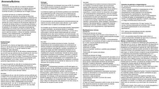 Definición
La anorexia nerviosa (AN) es un trastorno alimentario
caracterizado por la restricción de la ingesta calórica que
conduce a un bajo peso corporal, un miedo intenso a
aumentar de peso y una alteración de la imagen corporal.
La bulimia nerviosa es un trastorno alimentario
caracterizado por episodios recurrentes de atracones,
seguidos de comportamientos destinados a compensar los
atracones. Los episodios de atracones se caracterizan por
comer una cantidad de comida que es definitivamente más
grande de lo que la mayoría de las personas ingerirían en
un período de tiempo similar en circunstancias similares, y
una sensación de falta de control sobre la comida durante
el episodio.[1] Se producen conductas compensatorias
inapropiadas recurrentes para evitar el aumento de peso.
Estos comportamientos incluyen vómitos autoinducidos;
ayuno; ejercicio excesivo; y abuso de laxantes, diuréticos,
enemas u otros medicamentos. Los episodios de
atracones suelen ocurrir, en promedio, al menos
semanalmente durante 3 meses.
Anorexia/Bulimia
Epidemiología
ANOREXIA
De acuerdo con criterios de diagnóstico estrictos, alrededor
del 0,3 % de las personas en los países occidentalizados, con
alrededor del 0,5 % al 1 % de las mujeres en edad
universitaria, están afectadas.
En una encuesta de más de 35 000 adultos estadounidenses,
se encontró que las estimaciones de prevalencia de vida de la
AN eran del 1,4 % para las mujeres y del 0,1 % para los
hombres.Se estima que 3 de cada 10 pacientes son hombres,
pero es posible que muchos hombres no se presenten para
recibir tratamiento; por lo tanto, cerca del 90 % de los
pacientes diagnosticados son mujeres.
El riesgo de aparición es más alto en la adolescencia tardía,
con un 40 % de nuevas enfermedades que ocurren en
pacientes entre los 15 y los 19 años. El riesgo de desarrollar
AN disminuye significativamente después de los 21 años de
edad.Solo un tercio busca atención médica.
BULIMIA
La prevalencia de por vida de la bulimia nerviosa definida por
el DSM-5-TR a los 20 años es del 2,6 % en las mujeres.Se ha
encontrado una prevalencia de por vida más alta en mujeres
blancas que en mujeres negras. La bulimia nerviosa es
menos común en niños y adolescentes.Una encuesta
transversal de EE. UU. de 10 123 adolescentes de 13 a 18
años estimó tasas de prevalencia de 0,9 %, con una edad
media de aparición de 12,5 años.
Etiología
ANOREXIA
No se ha identificado una etiología única para la AN. Es probable
que múltiples factores biológicos, psicológicos y sociales
contribuyan a su desarrollo y persistencia.
La evidencia sugiere que los factores genéticos son importantes
en el desarrollo de la AN, como lo son en la mayoría de los
trastornos psiquiátricos. Las estimaciones de heredabilidad
oscilan entre el 50 % y el 75 % utilizando una amplia variedad de
estrategias de evaluación.
El funcionamiento de varios sistemas de neurotransmisores del
sistema nervioso central parece estar alterado, lo que sugiere
que pueden tener un papel en la etiología de la AN.
Es probable que los factores psicosociales también desempeñen
un papel importante. Las personas tienden a manifestar
trastornos de ansiedad de manera premórbida, y el inicio de la
enfermedad a menudo parece desencadenado por eventos
estresantes de la vida, como comenzar una nueva escuela. Los
enormes cambios psicológicos y biológicos que acompañan a la
pubertad presumiblemente también contribuyen, probablemente
de múltiples maneras.
BULIMIA
La etiología de la bulimia nerviosa es incierta. Una teoría
biopsicosocial de la causalidad postula una combinación de
factores biológicos (anomalías genéticas en los receptores o
neurotransmisores), psicológicos y sociales coexistentes.Los
factores de riesgo que están fuertemente asociados con la
bulimia nerviosa incluyen el sexo femenino; perfeccionismo;
insatisfacción corporal; impulsividad; historial de abuso sexual;
antecedentes familiares de alcoholismo, depresión o trastorno
alimentario; obesidad pasada; y exposición a la presión de los
medios. Se informó una asociación con la urbanización.Los
antecedentes familiares de obesidad se consideran un predictor
débil.El inicio temprano de la pubertad se relaciona con el inicio
temprano de la bulimia nerviosa.
Fisiopatología
ANOREXIA.- La fisiopatología asociada a la AN está ligada a la
pérdida de peso. Se han identificado anomalías en prácticamente
todos los sistemas fisiológicos del cuerpo en pacientes con bajo
peso, incluido el funcionamiento cardíaco, reproductivo,
hematopoyético, gastrointestinal y renal. Casi sin excepción, la
restauración del peso corporal a un nivel normal revierte estas
anomalías. Sin embargo, la AN generalmente se desarrolla
durante la etapa de la vida en la que se alcanza el pico de masa
ósea. La AN interfiere con el desarrollo óseo, lo que lleva a un
mayor riesgo de osteoporosis más adelante en la vida, incluso si
finalmente se recupera el peso normal.
BULIMIA
La fisiopatología de la bulimia nerviosa es desconocida.
Sin embargo, la evidencia sugiere que las personas
pueden darse atracones y purgas cuando tienen baja
autoestima, cuando se les presiona para que se ajusten a
la alimentación o se adhieran a un peso y una forma
específicos, y cuando conocen los atracones y las purgas.
Los comportamientos compensatorios, como los vómitos,
el uso de laxantes o el ejercicio, pueden provocar grandes
fluctuaciones en el peso que refuerzan el
comportamiento.Estos comportamientos pueden provocar
la erosión de los dientes; hipertrofia de las glándulas
parótida y submandibular; reflujo esofágico, dismotilidad o
espasmo; dismotilidad gástrica; irregularidad intestinal;
reducción de volumen; arritmia cardiaca; y anomalías
metabólicas como hipopotasemia o hipomagnesemia.
Estudios de gabinete e imagenológicos
BH: anemia normocítica normocrómica; leucopenia leve;
trombocitopenia
QS y E: alcalosis metabólica e hipopotasemia (si hay
vómitos); acidosis metabólica, hiponatremia e
hipopotasemia (si está presente el uso de laxantes),
hipomagnesemia, hipofosfatemia, hipocalcemia,
hipoglucemia, niveles elevados de urea. La hipofosfatemia
y la caída de fosfato, la hipopotasemia con potasio <2,5
mmol/L y la hipoglucemia (glucosa <3 mmol/L) representan
un riesgo inminente para la vida en la AN
Perfil tiroideo: triyodotironina (T3) baja, tiroxina (T4)
normal, hormona estimulante de la tiroides (TSH) normal
(los cambios generalmente no son clínicamente
significativos)
PFH: alanina aminotransferasa elevada, aspartato
aminotransferasa; colesterol elevado
EGO: una gravedad específica baja puede indicar un
consumo de grandes cantidades de agua libre; la cetonuria
puede indicar semi-inanición significativa
Manejo y tratamiento en Consulta externa
-Un ejemplo de un enfoque de tratamiento para pacientes con
bajo peso que no corren un riesgo significativo de desarrollar el
síndrome de realimentación sería comenzar la alimentación
terapéutica con prescripciones calóricas de 1500-1800 kcal/día.
Las prescripciones calóricas pueden aumentar en 400 kcal/día
cada 48-72 horas si los pacientes toleran el nivel calórico previo,
para lograr un cambio de peso constante de aproximadamente
1-2 kg/semana para pacientes hospitalizados (con 0,5-1
kg/semana más común en programas ambulatorios). ). Los
requisitos calóricos máximos en los programas de tratamiento
que tienen como objetivo ayudar a los pacientes a recuperar el
peso total alcanzan >3500 kcal/día para las mujeres y >4000
kcal/día para los hombres. Los planes de comidas pueden incluir
suplementos líquidos además de alimentos sólidos.
-Se deben administrar vitaminas y minerales (p. ej.,
multivitamínicos, fósforo, magnesio y calcio) hasta que la dieta
del paciente contenga suficiente para alcanzar sus valores
dietéticos de referencia.
-Se debe controlar la ingesta de líquidos. Durante el tratamiento,
los pacientes pueden consumir grandes cantidades de agua
para elevar pesos falsamente.
-Psicoterapia:Terapia conductual cognitiva centrada en el
trastorno alimentario individual (CBT-ED), MANTRA, SSCM .
-Suplemetnos de potasio:La reposición para aquellos con niveles
de potasio >3.2 mmol/L (>3.2 mEq/L) por lo general se puede
lograr solo con alimentos si se interrumpen las conductas de
purga.
-Alimentación enteral. Esto puede ser por sonda nasogástrica o
por sonda Dobhoff o 'duo' en el intestino delgado.
Manifestaciones clínicas:
ANOREXIA
Presencia de factores de riesgo
Los factores de riesgo clave incluyen el sexo femenino, la
adolescencia/pubertad y los rasgos obsesivos/perfeccionistas.
-Peso corporal significativamente bajo
-Miedo a aumentar de peso o engordar, o comportamientos
que interfieren con el aumento de peso a pesar de la evidencia
de un peso corporal significativamente bajo
-Imagen corporal alterada
-Restricción calórica
-Atracones y/o purgas
-Abuso de laxantes, diuréticos o pastillas para adelgazar
-Amenorrea
-Disminución de la grasa subcutánea
BULIMIA:
Presencia de factores de riesgo
Los factores de riesgo que están fuertemente asociados con la
bulimia nerviosa incluyen: sexo femenino; ciertos trastornos de
personalidad; insatisfacción corporal; impulsividad; historial de
abuso sexual; antecedentes familiares de alcoholismo,
depresión o trastorno alimentario; obesidad pasada;
Exposición a la presión de los medios. El inicio temprano de la
pubertad se relaciona con el inicio temprano de la bulimia
nerviosa.
-Episodios recurrentes de atracones
-Comportamiento compensatorio inapropiado recurrente
-Trastornos alimentarios no exclusivamente durante los
períodos de anorexia nerviosa
-Depresión y baja autoestima
-Preocupación por el peso y la forma del cuerpo
-Erosión dental
-Hipertrofia parotídea
-El signo de russell:Cicatrización sobre el dorso de las manos.
Esto resulta de presionar los dedos contra los dientes
insertados en la boca para inducir el vómito.
-Arritmia
 