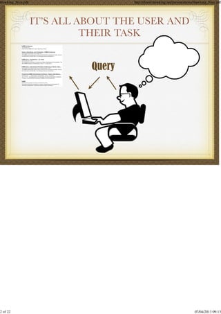 Hawking_Nice.pdf http://david-hawking.net/presentations/Hawking_Nice.pdf
2 of 22 07/04/2013 09:13
 