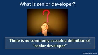 https://tungnt.net
What is senior developer?
There is no commonly accepted definition of
"senior developer"
 