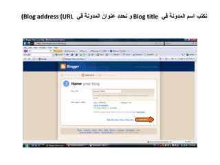 نكتب اسم المدونة في  Blog title   و نحدد عنوان المدونة في  Blog address (URL)   