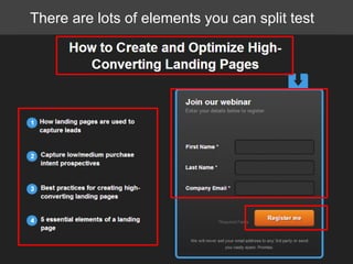 There are lots of elements you can split test

 