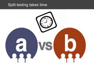 Split testing takes time

 