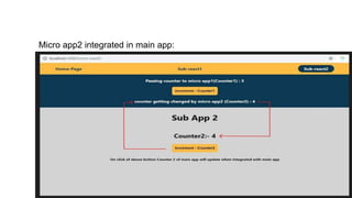 Micro app2 integrated in main app:
 