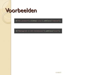 Met __ __ de _____ 
steun 
___ 
Core functionaliteit 
http://www.simonwhatley.co.uk/blog/wp-content/uploads/2008/02/jquery12_api_reference.png 
Erkend door de van 
Vlaamse regering 
 