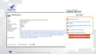 OpenAIRE services and tools for Open Research Data in H2020 - IDCC 2017Workshop 83
 