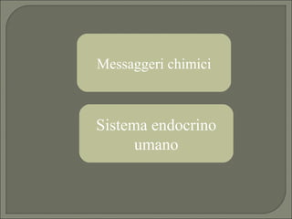 Messaggeri chimici
Sistema endocrino
umano
 