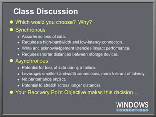 Constructing Site-Proof Hyper-V:Three Things You NeedAt a very high level, Hyper-V disaster recovery is three things:A storage mechanismA replication mechanismA set of target servers and a cluster to receive virtual machines and their dataOnce you have these three things, layering Hyper-V atop is easy.