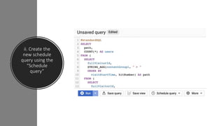 ii. Create the
new schedule
query using the
“Schedule
query”
 