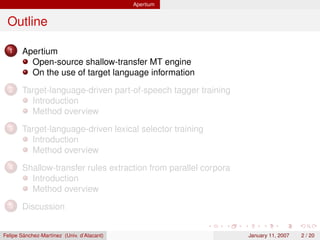Integrating corpus-based and rule-based approaches in an open-source machine translation system