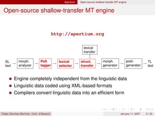 Integrating corpus-based and rule-based approaches in an open-source machine translation system