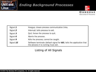 Ending Background Processes  Listing of All Signals 