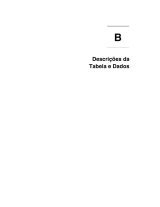 Descrições da
Tabela e Dados
B
 