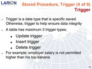 Database administrator: security...