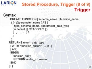  Mircosoft  SQL server (3 of 3)VersionsVersions of  MS SQL ServerEnterprise Edition