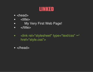 SHORTHAND FONT DECLARATION
example:
font: italic small-caps bold 34px/150% "Times New Roman", Times, serif;
font-style → font-variant → font-weight → font-size / line
height → font-family
you must declare at minimum the font-size and font-family
example: font: 34px "Times New Roman", Times, serif;
 