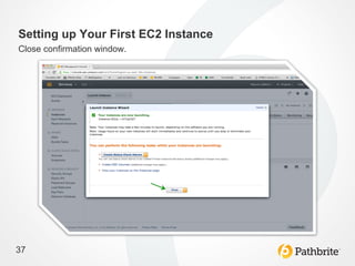 Setting up Your First EC2 Instance
Close confirmation window.




37
 