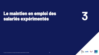 23
© Ipsos | Consultation sur l’emploi des salariés expérimentés | Avril 2025
Le maintien en emploi des
salariés expérimentés 3
 