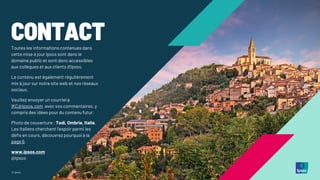 © Ipsos
CONTACT
Toutes les informations contenues dans
cette mise à jour Ipsos sont dans le
domaine public et sont donc accessibles
aux collègues et aux clients d'Ipsos.
Le contenu est également régulièrement
mis à jour sur notre site web et nos réseaux
sociaux.
Veuillez envoyer un courriel à
IKC@ipsos.com avec vos commentaires, y
compris des idées pour du contenu futur.
Photo de couverture : Todi, Ombrie, Italie.
Les Italiens cherchent l'espoir parmi les
défis en cours, découvrez pourquoi à la
page 6.
www.ipsos.com
@Ipsos
 