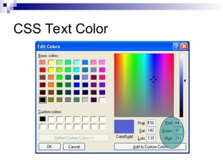 CSS Text Color
 