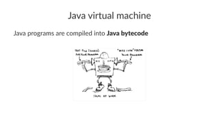 Java virtual machine
Java programs are compiled into Java bytecode
 