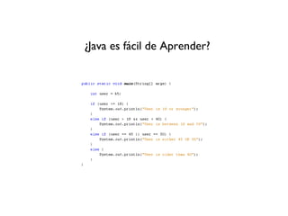 ¿Java es fácil de Aprender?
 