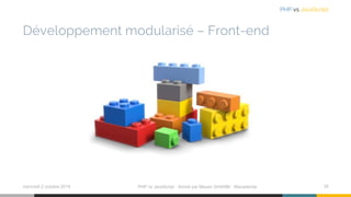 Développement modularisé – Front-end
mercredi 2 octobre 2019 PHP vs JavaScript ⋅ Animé par Mazen GHARBI ⋅ Macademia 35
PHP vs JavaScript
 