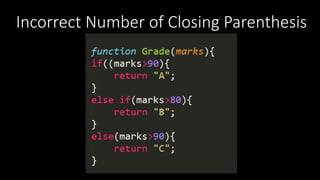 Incorrect Number of Closing Parenthesis
 