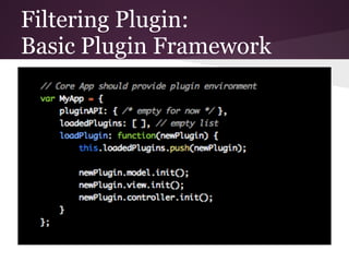 Filtering Plugin:
Basic Plugin Framework
 