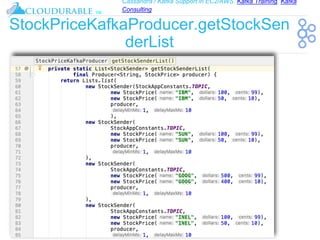 Cassandra / Kafka Support in EC2/AWS. Kafka Training, Kafka
Consulting
™
StockPriceKafkaProducer.getStockSen
derList
 