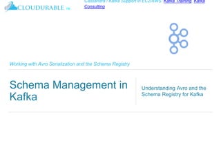 ™
Cassandra / Kafka Support in EC2/AWS. Kafka Training, Kafka
Consulting
Working with Avro Serialization and the Schema Registry
Schema Management in
Kafka
Understanding Avro and the
Schema Registry for Kafka
 