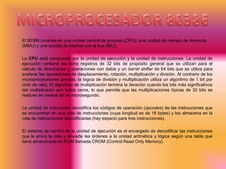 	El 80287 fue el coprocesador original para el procesador 80286 y se introdujo en 1983. Usa la misma unidad de ejecución interna que el 8087 y tiene la misma velocidad (a veces es más lento debido al tiempo que tarda la comunicación con el 80286). Como el 8087, no provee compatibilidad completa con la norma IEEE-754 de punto flotante que apareció en 1985. El 80287 fue realizado en tecnología NMOS con el formato externo CERDIP de 40 pines. La frecuencia máxima era de 10 MHz. El consumo de potencia era el mismo que el del 8087 (2,4 watt máximo). 	El 80287 ha sido reemplazado pon su sucesor más rápido, el 287XL, basado en tecnología CMOS e introducido en 1990. Como tiene la misma unidad de ejecución que el 80387, cumple con la norma IEEE-754 y ejecuta bastante más rápido que su antecesor. A 12,5 MHz consume 675 mW (la cuarta parte que su antecesor).