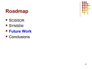 85
Roadmap
 SCISSOR
 SYNSEM
 Future Work
 Conclusions
 