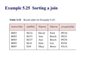 83
Example 5.25 Sorting a join
© Pearson Education Limited 1995, 2005
 