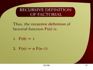 Recursive Definition of Factorial – (21 – 10a) 