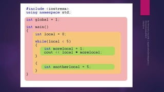 Lecture 2 C++ | Variable Scope, Operators in c++
