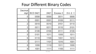 Four Different Binary Codes
Fall 2022 10
 