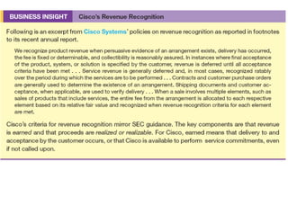 Revenue Recognition Rules in GAAP…often lots of judgment in determining revenueRevenue is recognized when all conditions are met:Persuasive evidence of an arrangement existsDelivery of products or services has occurredPrice is fixed and determinableCollection is reasonably assured