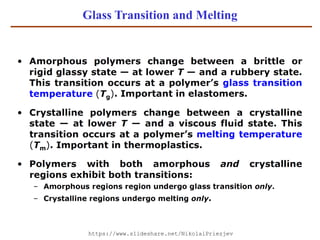 Glass Transition and Melting
https://www.slideshare.net/NikolaiPriezjev
 