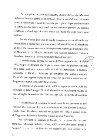 Le motivazione nella sentenza di condanna, di francesco bruno, per l’omicidio mafioso di  vincenzo  enea. di isola delle femmine pdf