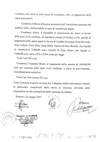 Le motivazione nella sentenza di condanna, di francesco bruno, per l’omicidio mafioso di  vincenzo  enea. di isola delle femmine pdf