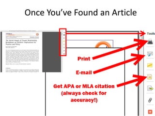 Once You’ve Found an Article

 